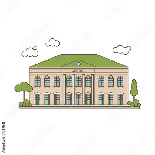 Flat School Illustration