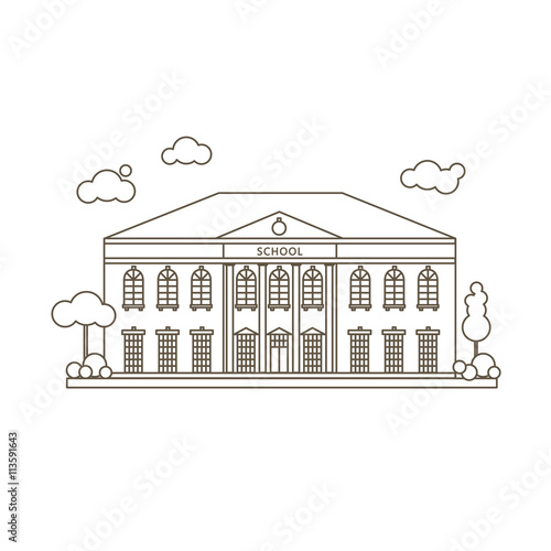 Flat Illustration Of School