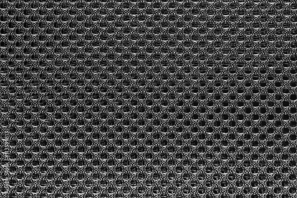 Black fishnet cloth material texture background. Nylon texture. Nylon  fabric. Nylon bag for background with copy space for text or image. Stock  Photo