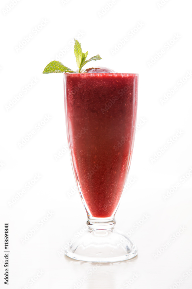 cherry shake with frozen pulp and mint cherry shake with frozen pulp and mint