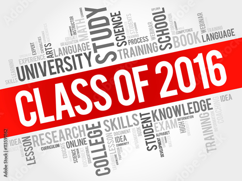 CLASS OF 2016 word cloud, education concept background