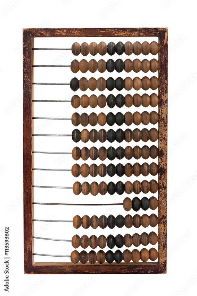 Old wooden abacus on a white background isolated Old wooden abacus on a white background isolated