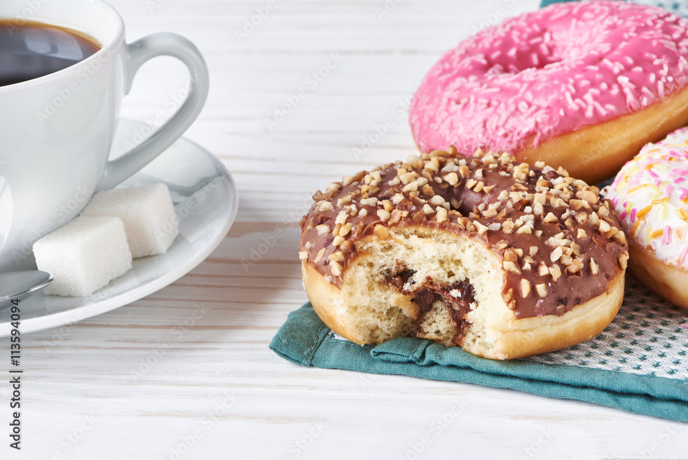 Donuts and cup of coffee Donuts and cup of coffee
