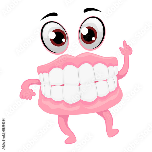 Vector Illustration of Dentures Mascot