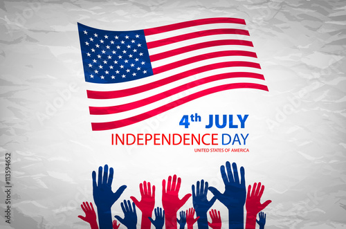 independence day illustration over gray background. vector