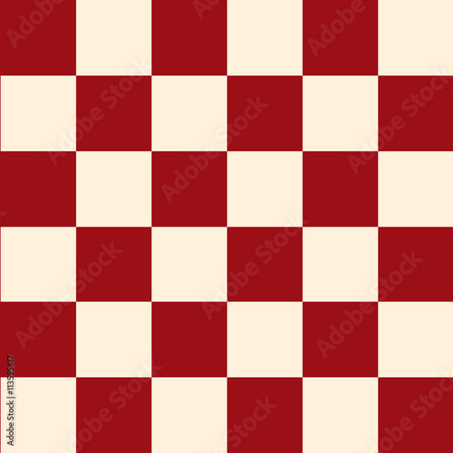 Red Cream Chess Board Background Vector Illustration