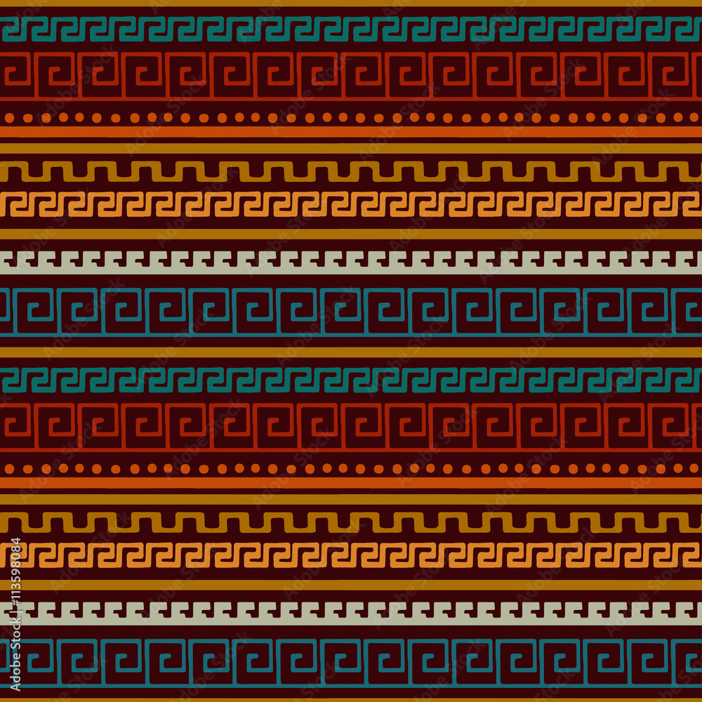 Greece vintage ethnic seamless pattern. Meander 