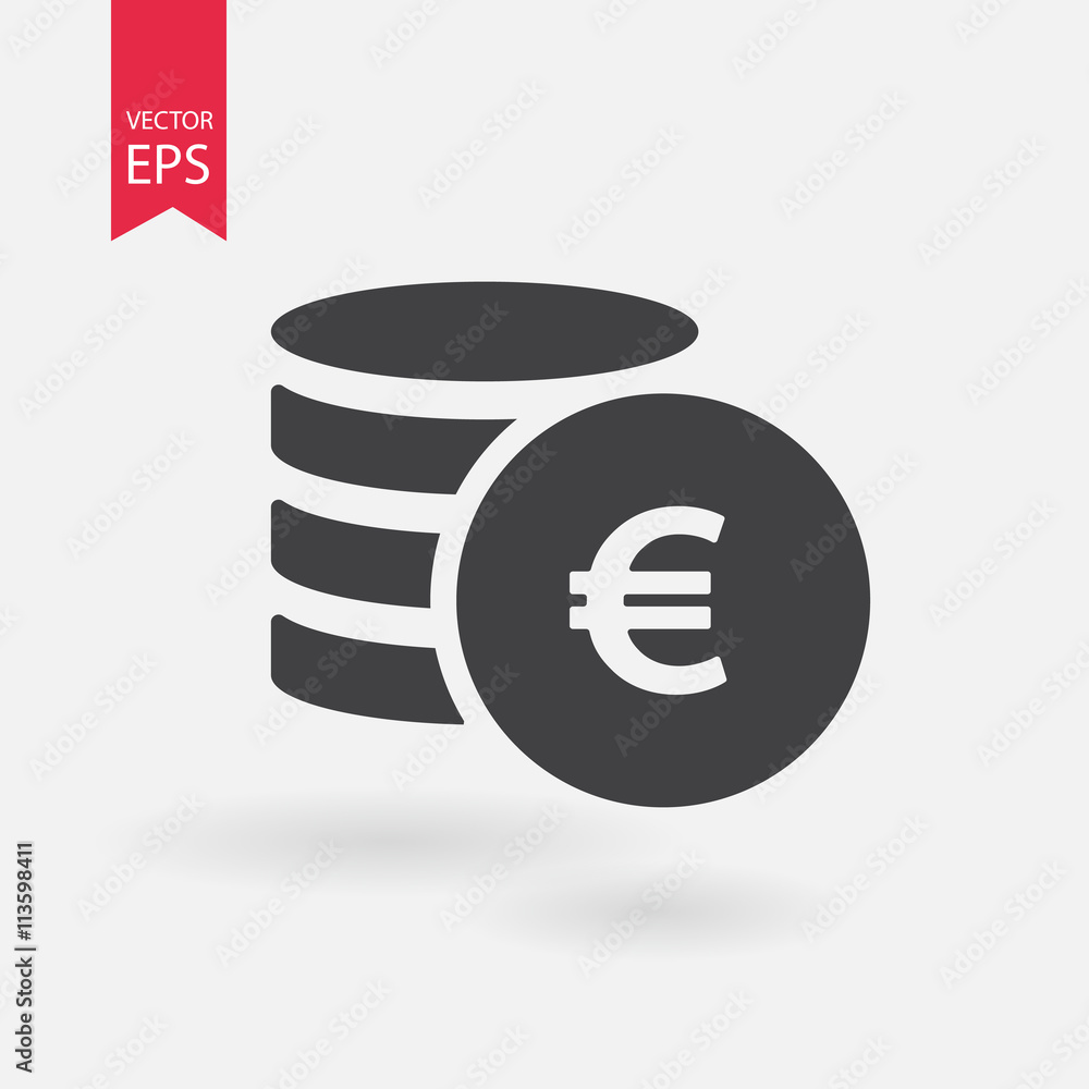 Money Icon Vector. Flat design. Coins sign isolated on white background. - obrazy, fototapety, plakaty 