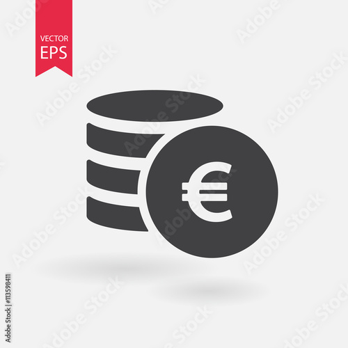 Money Icon Vector. Flat design. Coins sign isolated on white background.