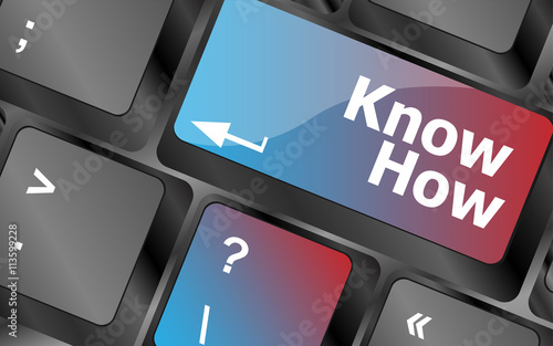 know how button keyboard key - business concept . keyboard keys. vector illustration