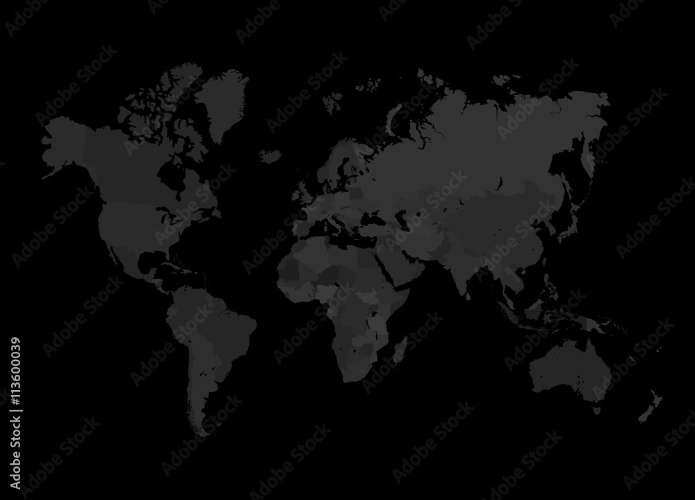 Grey World Map Illustration Stock Vector Adobe Stock