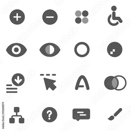 Accessibility icons and color correction