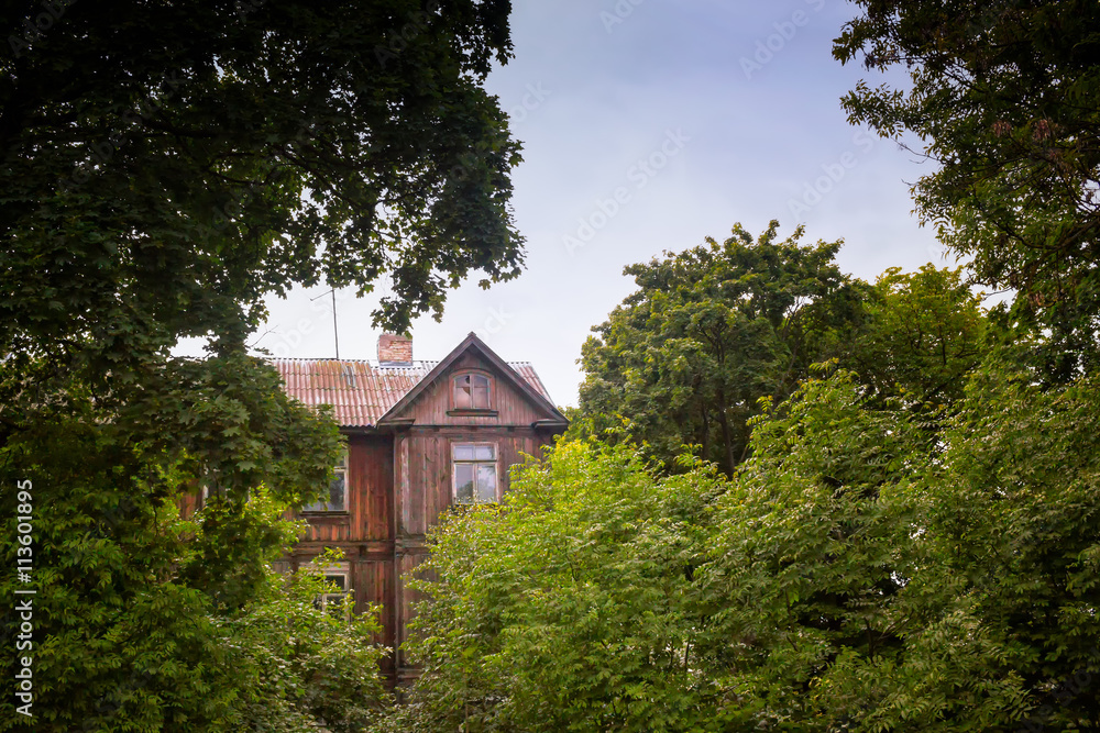 Old Wooden House Behind The Trees Old Wooden House Behind The Trees