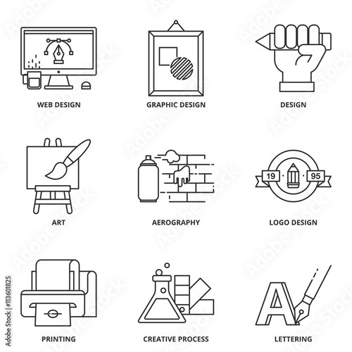 Design and creativity icons set