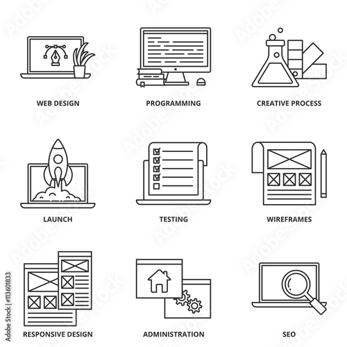 Web development icons set
