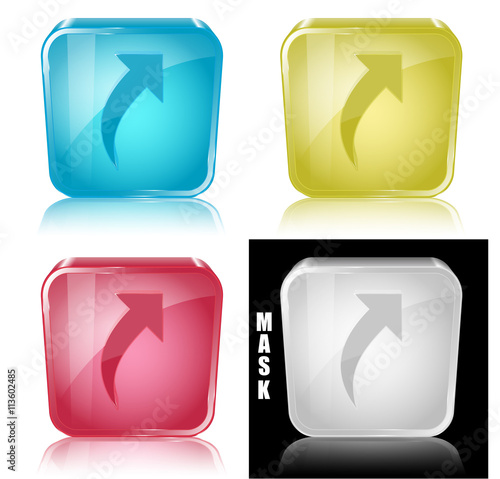 Szklana ikona z odbiciem 3D wektor