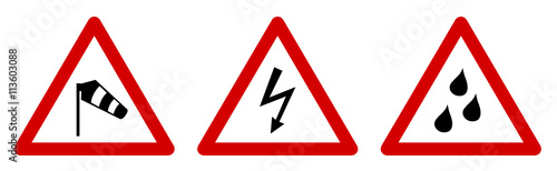 Warnschild Unwetter
