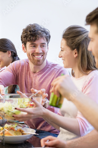 Couple At Dinner Party