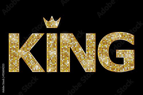 Vector illustration of gold king text
