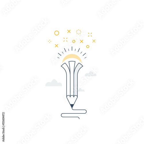 Creative writing. Storytelling.Graphic design studio symbol