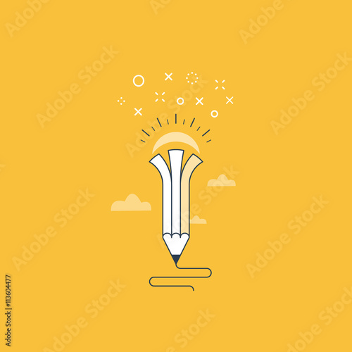 Creative writing. Storytelling.Graphic design studio symbol