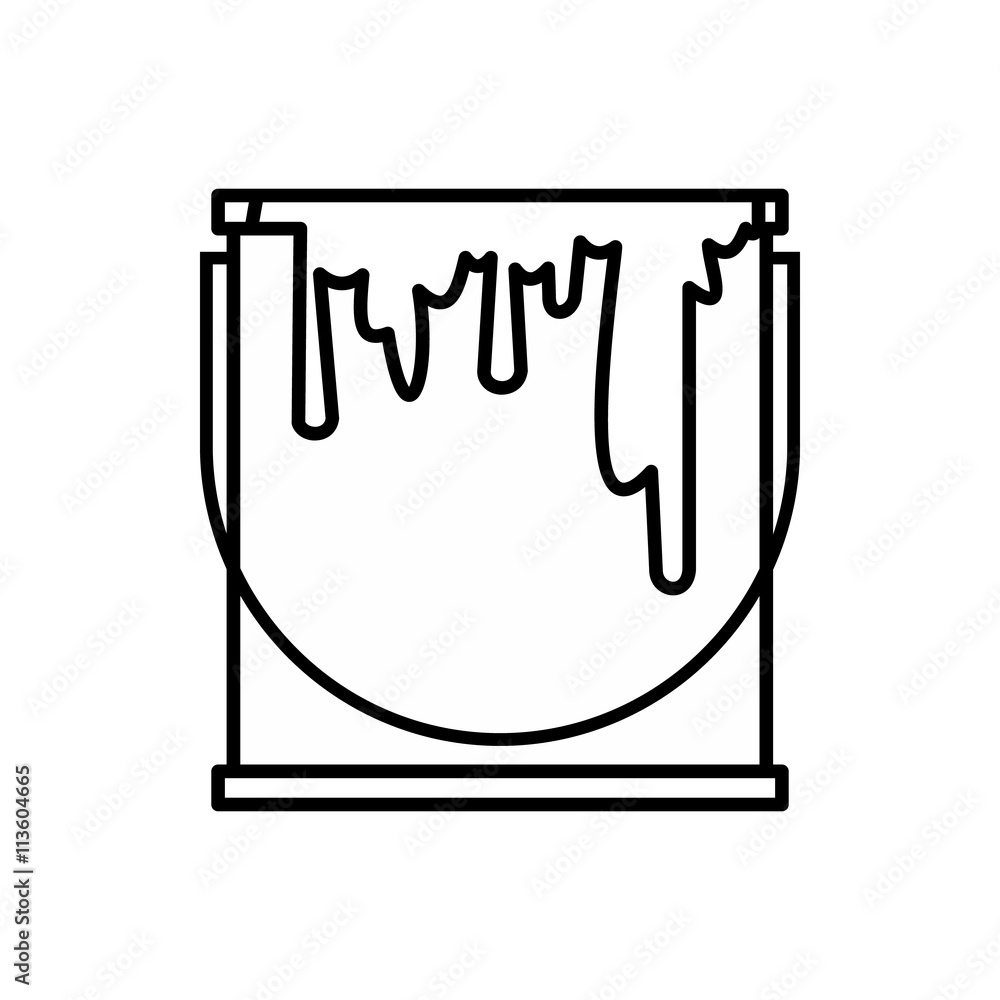 Paint can icon, outline style Paint can icon, outline style