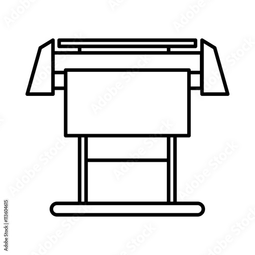 Large format inkjet printer icon, outline style