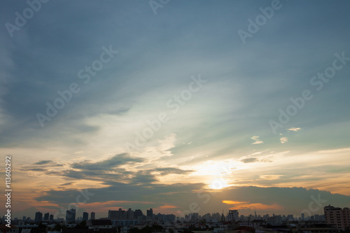 Sunrise and sunset sky in Bangkok Thailand