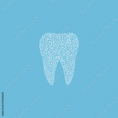 Tooth logo. Medical design. Dentist office icon. Vector illustration.