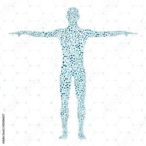 Human. Structure molecule of man. Medicine, science and technology. Scientific Vector for your design