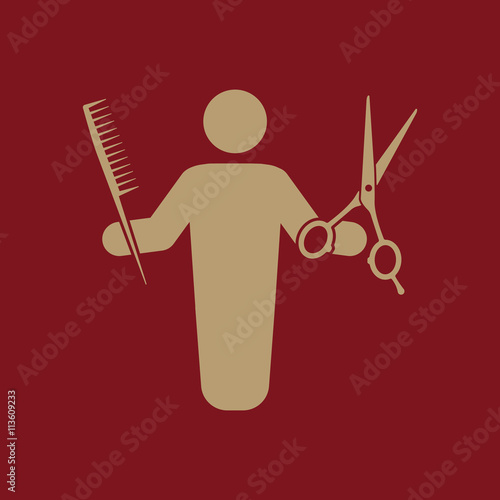 The barber avatar icon. Barbershop and hairdresser, haircutter symbol. Flat