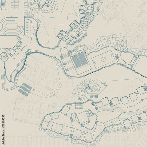 Architectural and engineering blueprint.