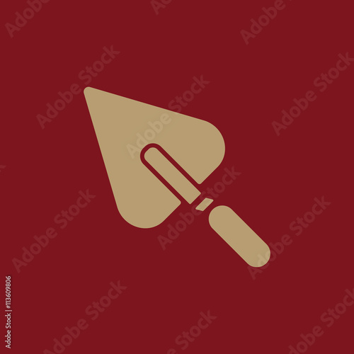 The trowel icon. Mason and building, repair, plasterer symbol. Flat