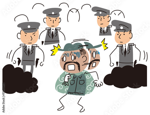 張り込みの警察と泥棒