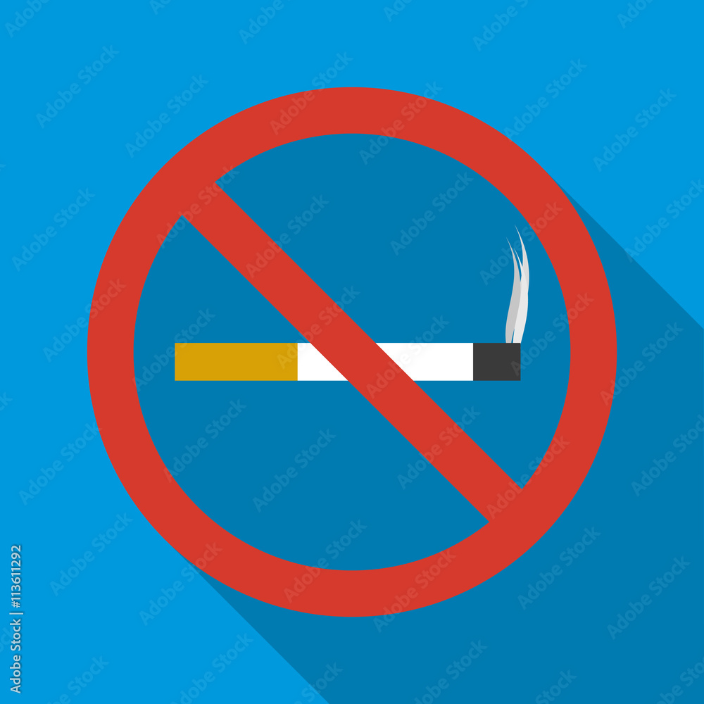 No smoking sign icon, flat style No smoking sign icon, flat style