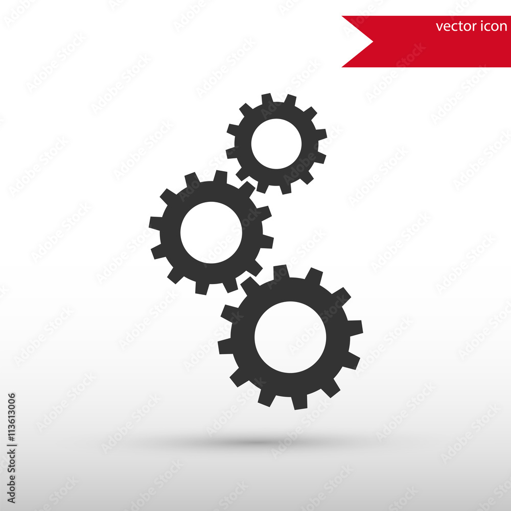 Gear black icon vector and jpg. Flat style object. Art picture d