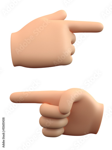 Zeigefinger nach rechts und links, Handzeichen, isoliert