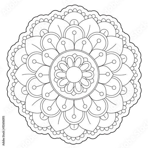 Coloring Floral Round Ornament