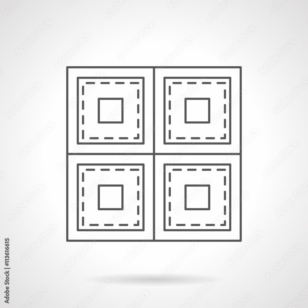 Linoleum with square pattern flat line vector icon Linoleum with square pattern flat line vector icon