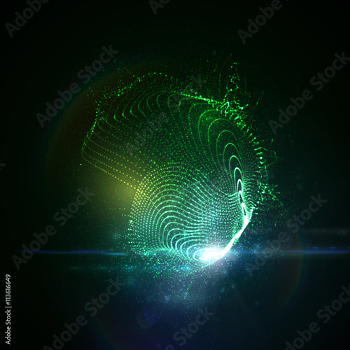 3D illuminated neon digital splash
