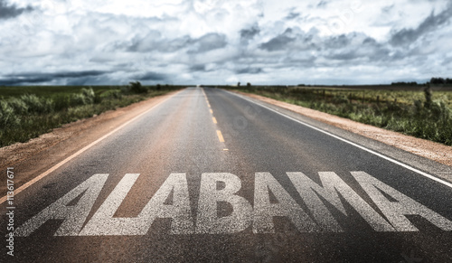 Cuadro en lienzo Alabama written on the road