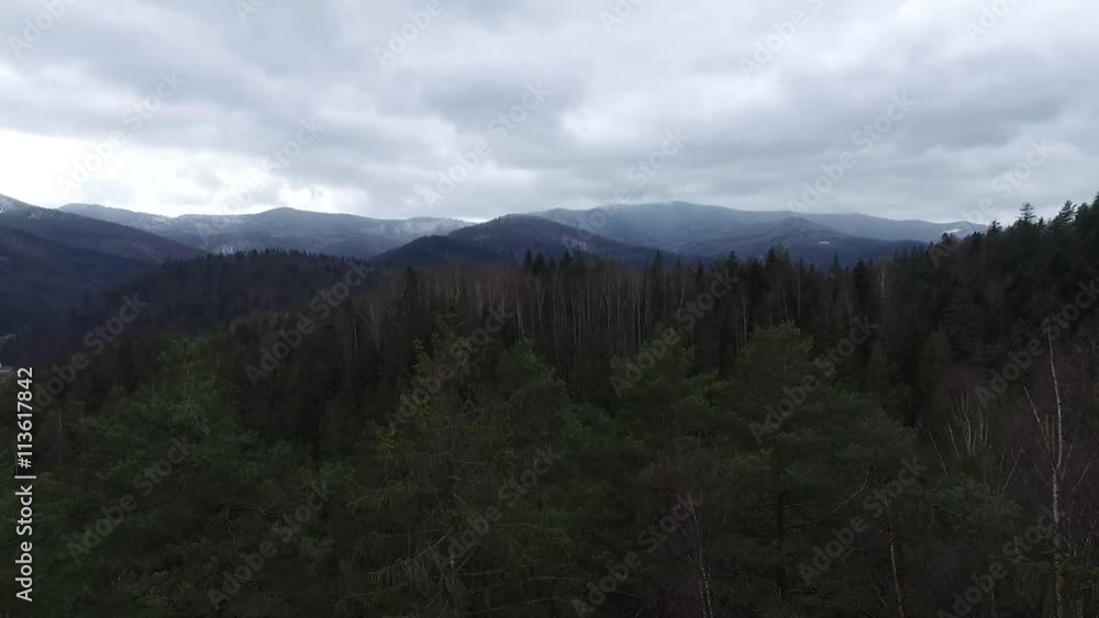 amazing aerial view on Carpathian mountains and deep woods amazing aerial view on Carpathian mountains and deep woods