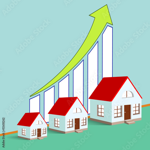 Construction of real estate. Growth chart. Stock vector illustra