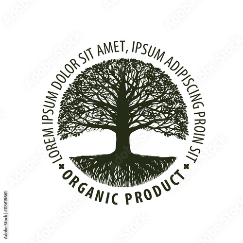 Logo tree. organic, Natural product. Nature or ecology symbol. Environmentally friendly icon