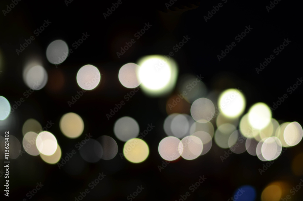 Abstract blur circular bokeh at night
