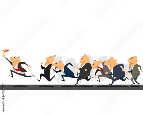 Businessmen running on track © guingm5