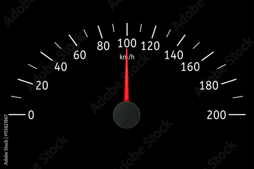 Speedometer on black background