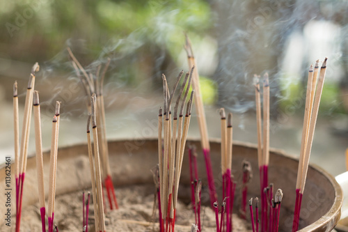 Burning Incense In The Temple