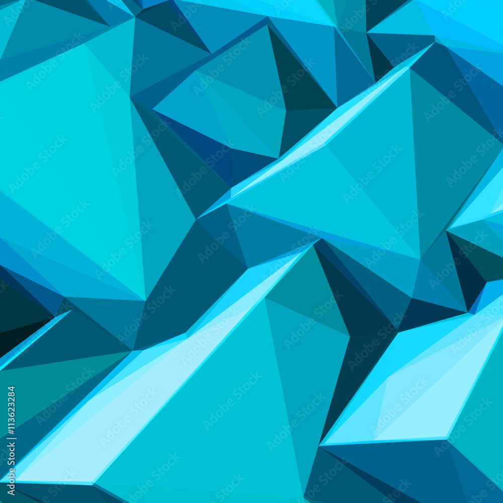 Obraz premium Poster with abstract blue ice cubes