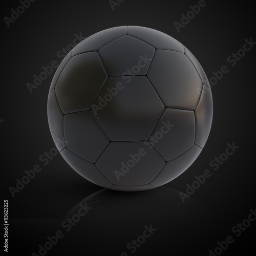 Fototapeta Naklejka Na Ścianę i Meble -  3d illustration of a black soccer ball